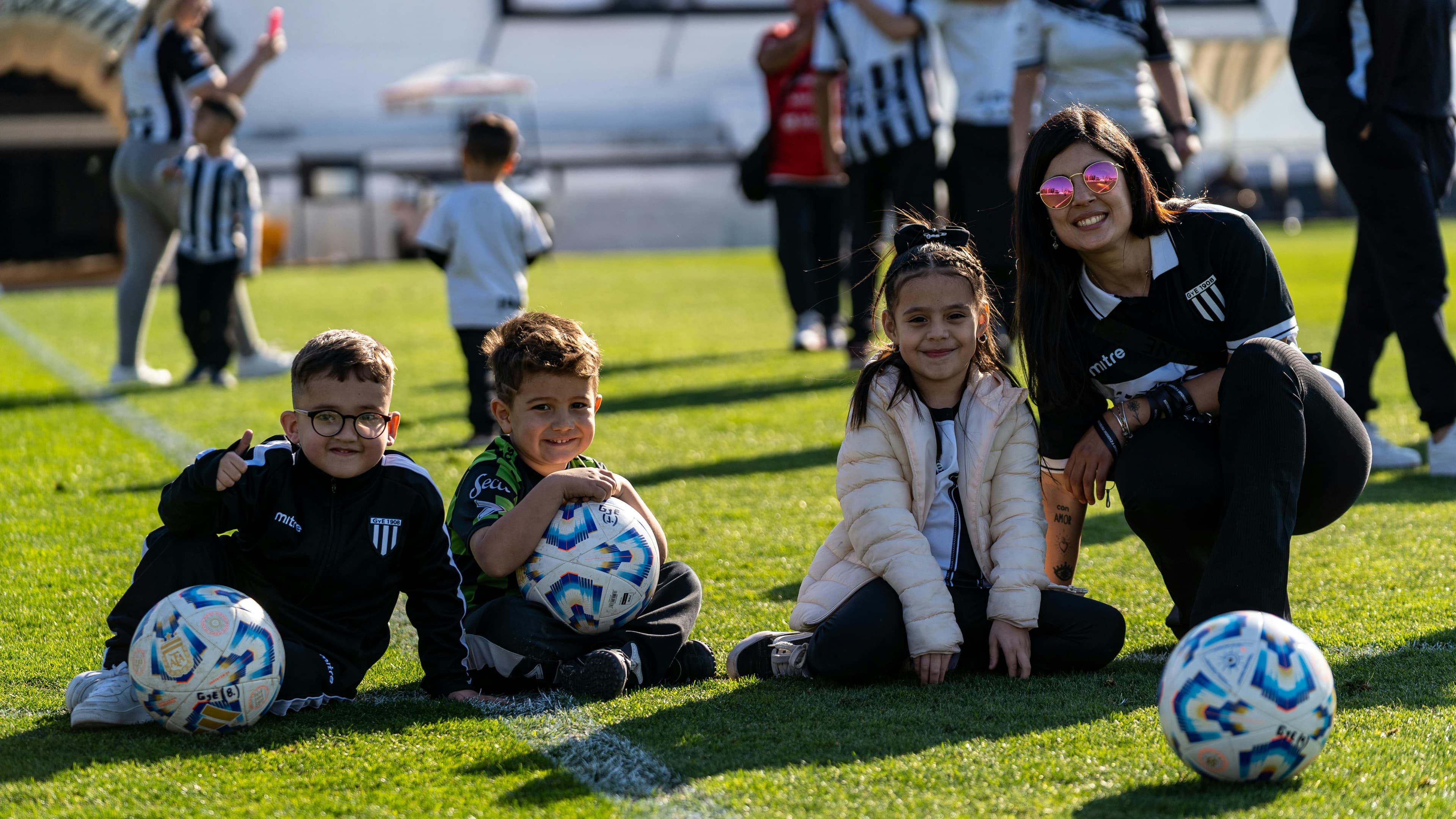 Family at football